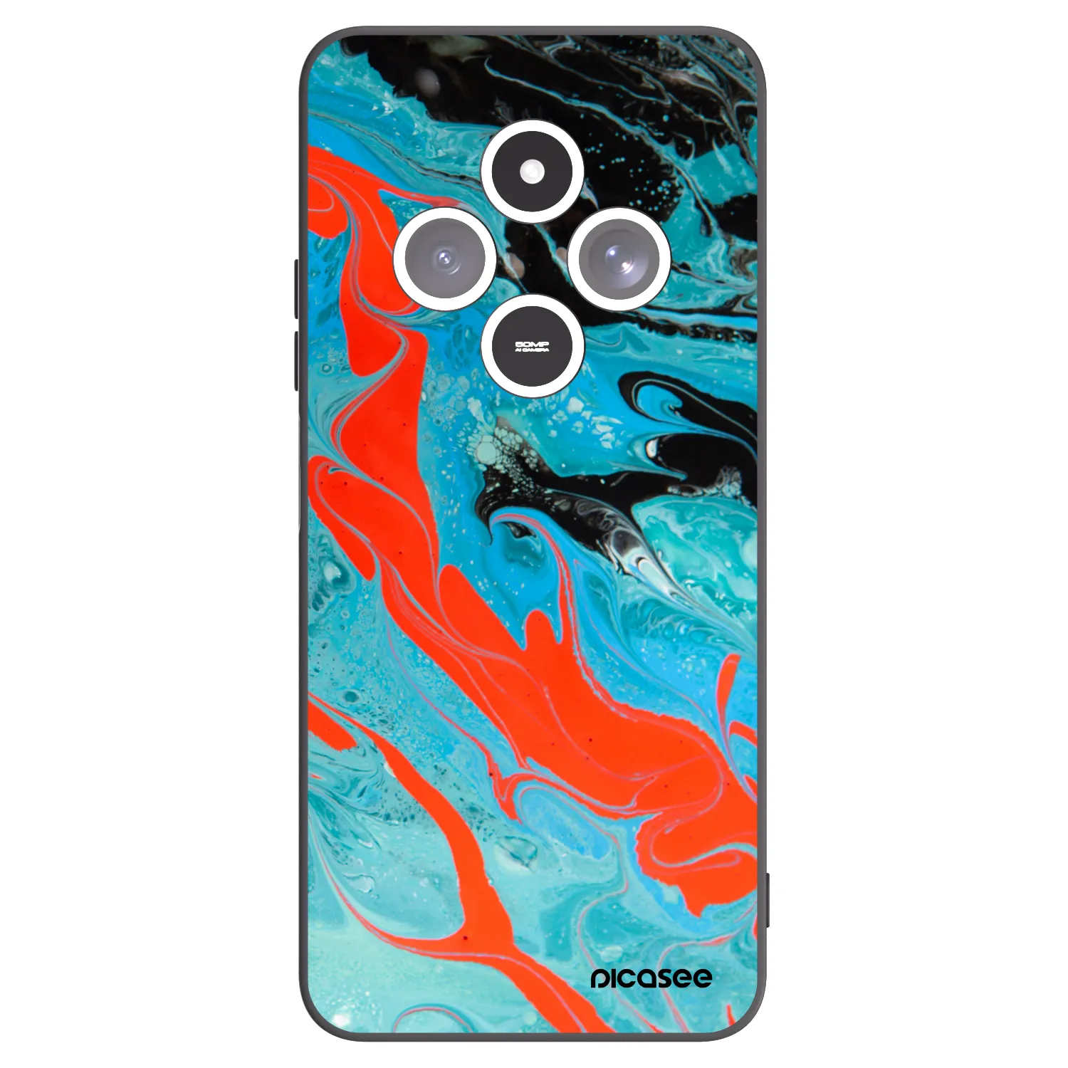 Picasee husă neagră din silicon pentru Xiaomi Redmi 14C - Blue Magma