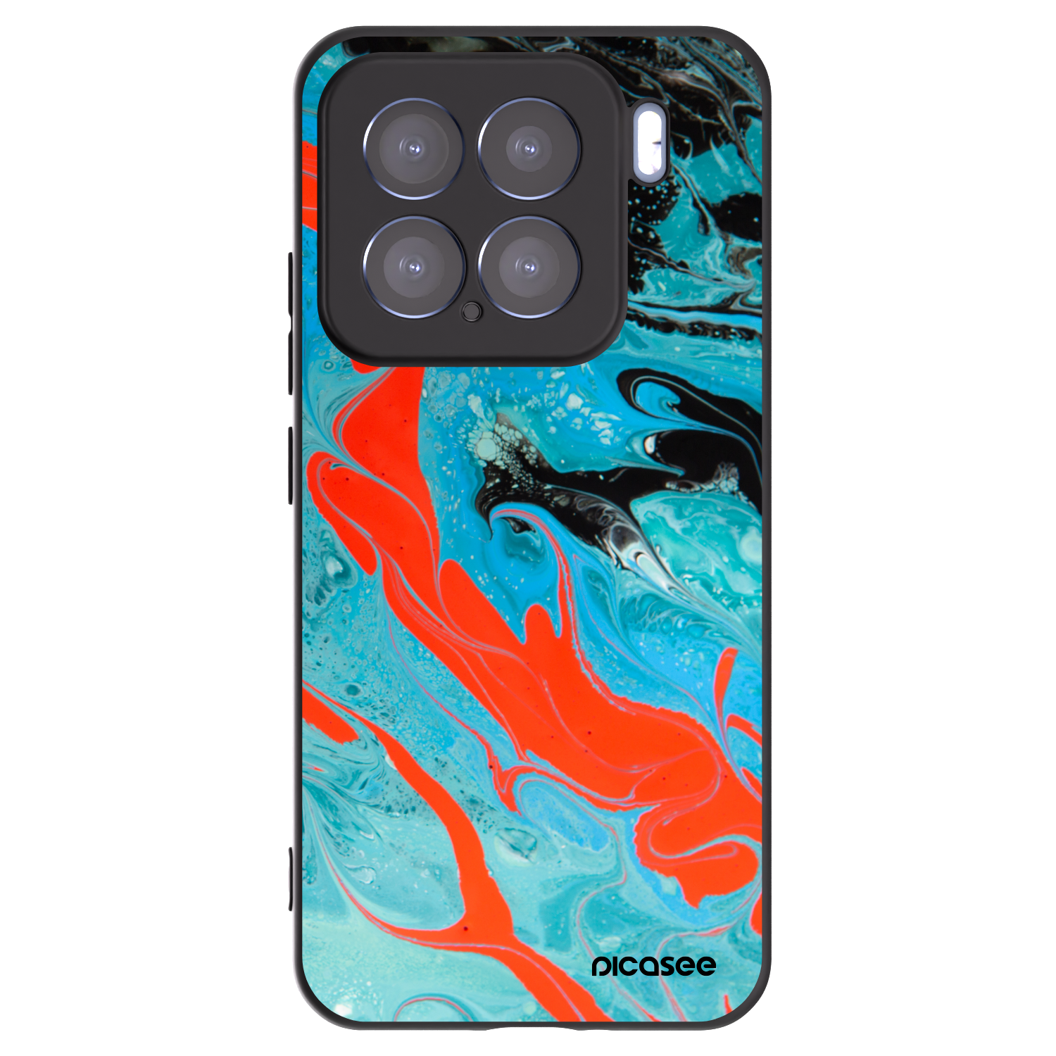 Picasee husă neagră din silicon pentru Xiaomi 15 - Blue Magma