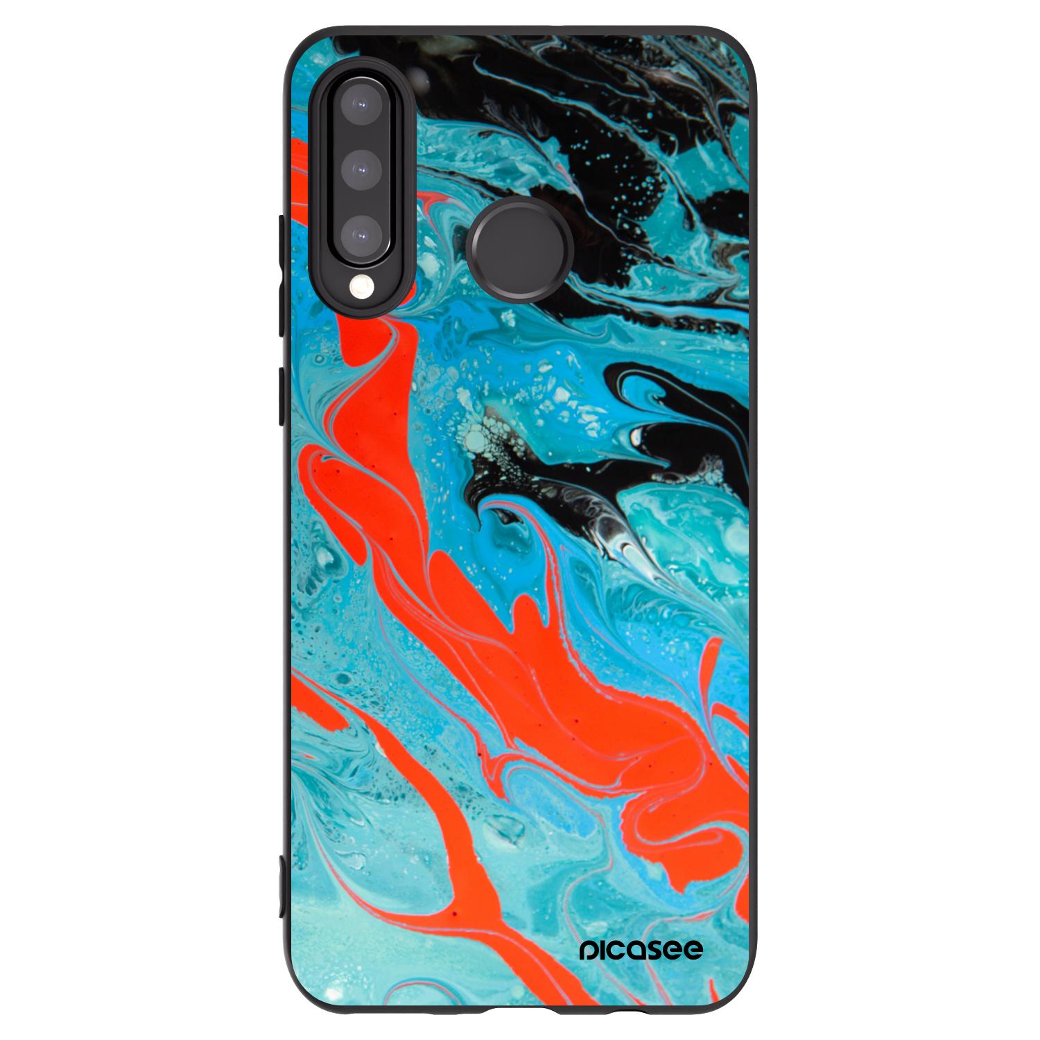 Picasee husă neagră din silicon pentru Huawei P30 Lite - Blue Magma