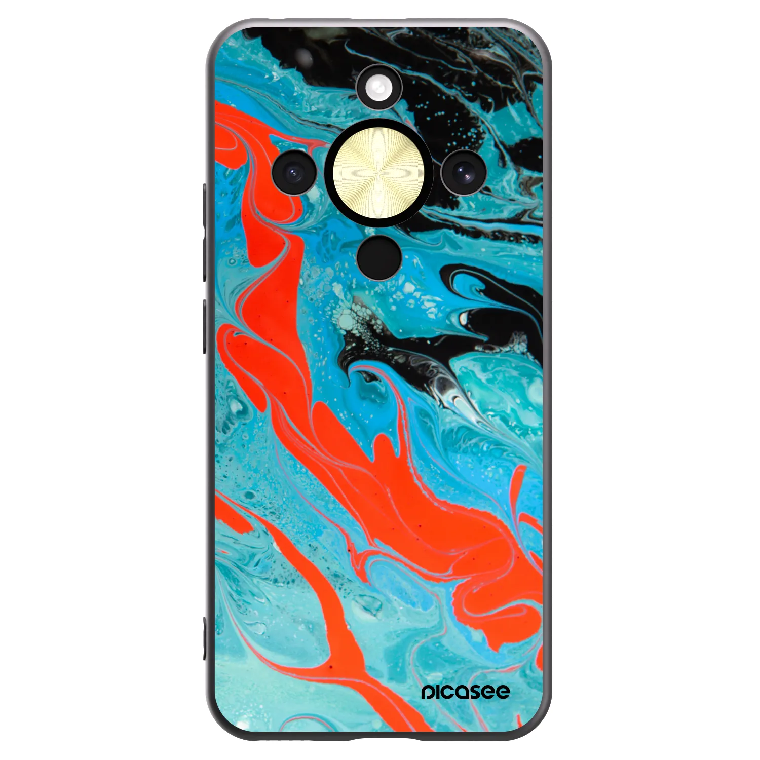Picasee husă neagră din silicon pentru Honor Magic8 Lite 5G - Blue Magma