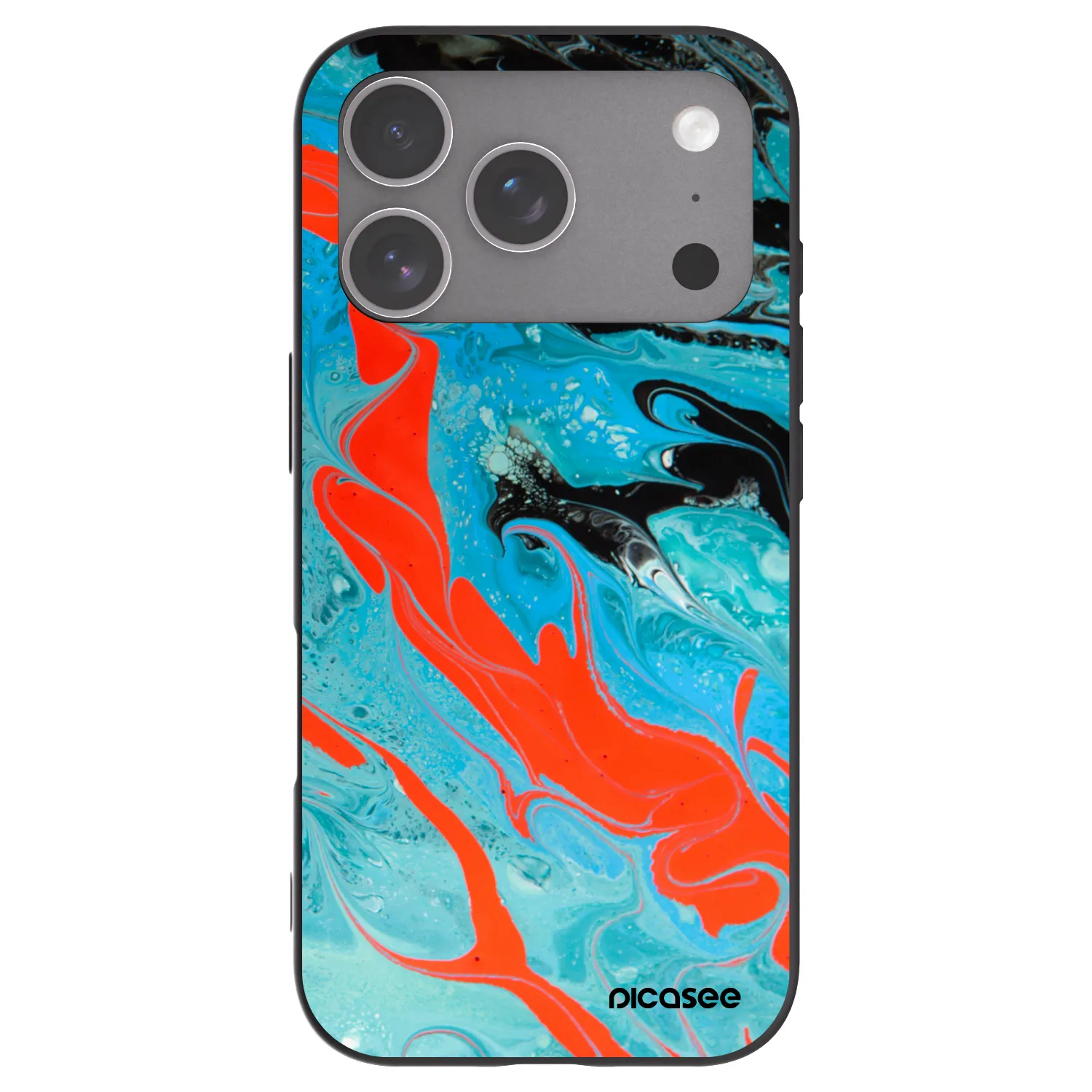Picasee husă neagră din silicon pentru Apple iPhone 18 Pro - Blue Magma