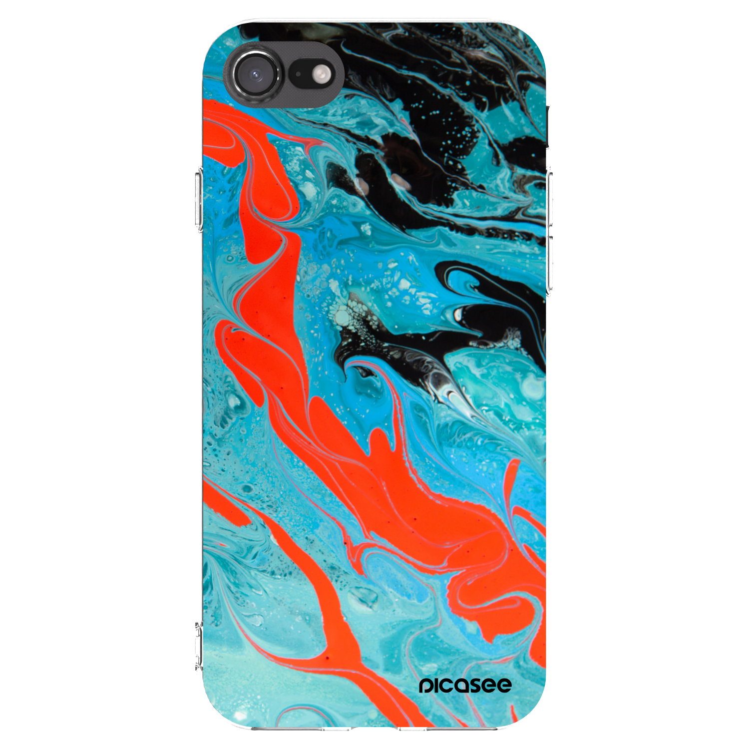 Picasee husă transparentă din silicon pentru Apple iPhone 8 - Blue Magma