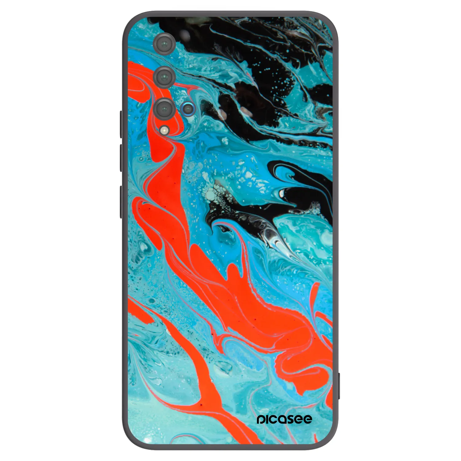 Picasee husă neagră din silicon pentru Huawei Nova 5T - Blue Magma