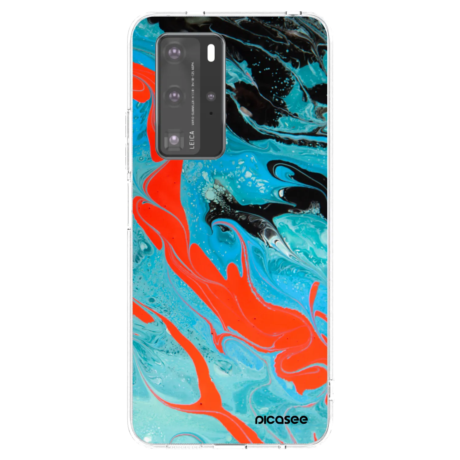 Picasee husă transparentă din silicon pentru Huawei P40 Pro - Blue Magma
