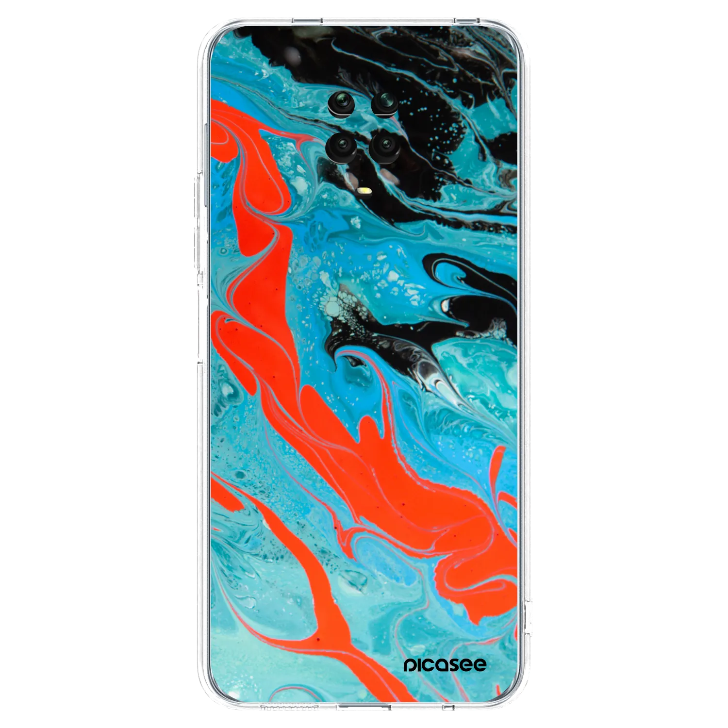 Picasee husă transparentă din silicon pentru Xiaomi Redmi Note 9 Pro - Blue Magma