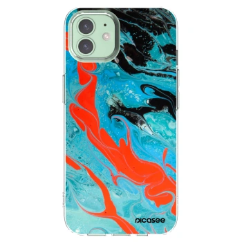 Picasee husă transparentă din silicon pentru Apple iPhone 12 Pro - Blue Magma