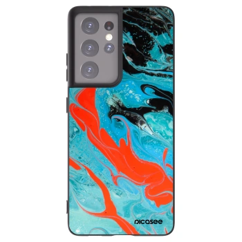 Picasee husă neagră din silicon pentru Samsung Galaxy S21 Ultra 5G G998B - Blue Magma