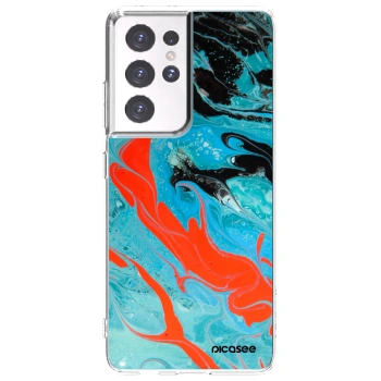 Picasee husă transparentă din silicon pentru Samsung Galaxy S21 Ultra 5G G998B - Blue Magma