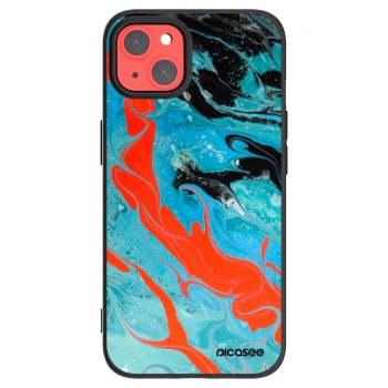 Picasee husă neagră din silicon pentru Apple iPhone 13 - Blue Magma