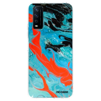 Picasee husă transparentă din silicon pentru Vivo Y11s - Blue Magma
