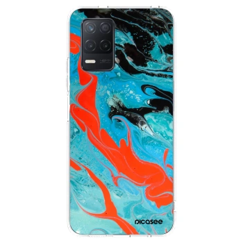 Picasee husă transparentă din silicon pentru Realme 8 5G - Blue Magma