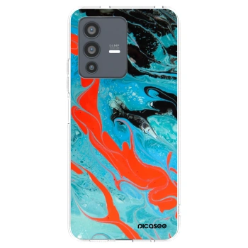 Picasee husă transparentă din silicon pentru Vivo V23 5G - Blue Magma