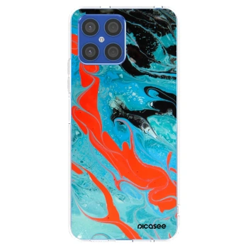 Picasee husă transparentă din silicon pentru Honor X8 4G - Blue Magma