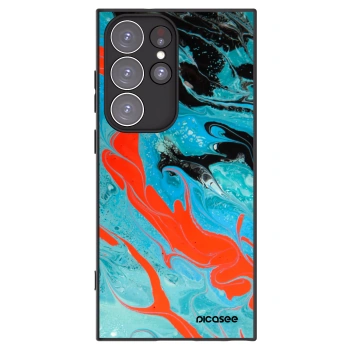 Picasee husă neagră din silicon pentru Samsung Galaxy S23 Ultra 5G - Blue Magma