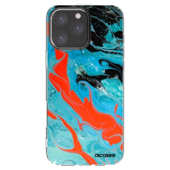 Picasee husă transparentă din silicon pentru Apple iPhone 16 Pro Max - Blue Magma