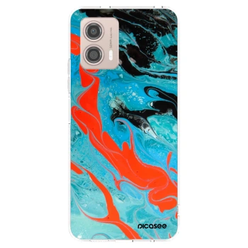 Picasee husă transparentă din silicon pentru Motorola Moto G53 5G - Blue Magma