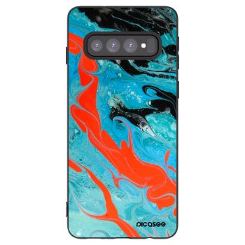 Picasee husă neagră din silicon pentru Samsung Galaxy S10 G973 - Blue Magma