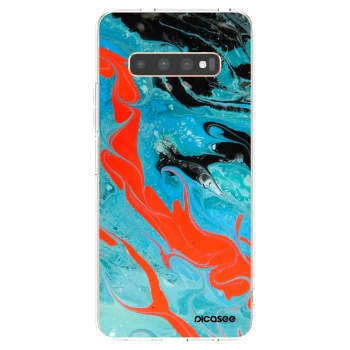 Picasee husă transparentă din silicon pentru Samsung Galaxy S10 Plus G975 - Blue Magma