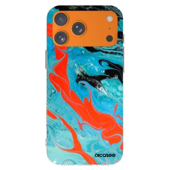 Picasee husă transparentă din silicon pentru Apple iPhone 17 Pro Max - Blue Magma