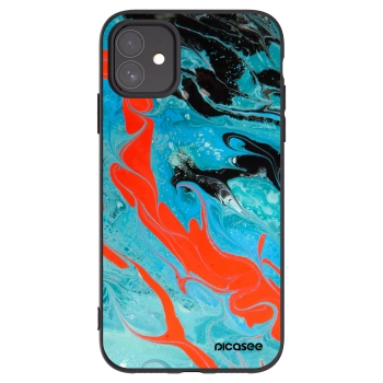 Picasee husă neagră din silicon pentru Apple iPhone 11 - Blue Magma