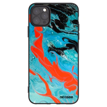 Picasee husă neagră din silicon pentru Apple iPhone 11 Pro Max - Blue Magma
