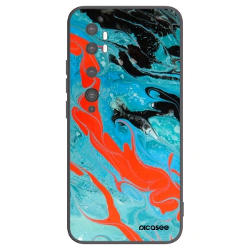 Picasee husă neagră din silicon pentru Xiaomi Mi Note 10 (Pro) - Blue Magma