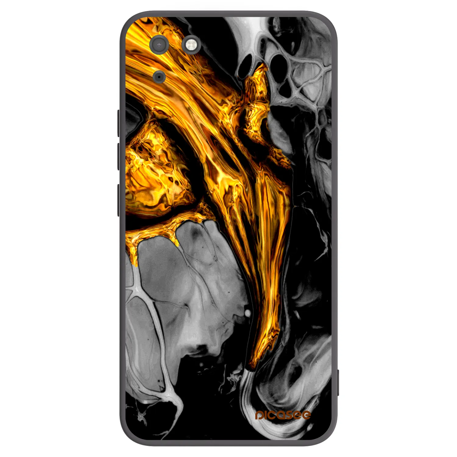 Picasee husă neagră din silicon pentru Huawei Y5P - Black Gold