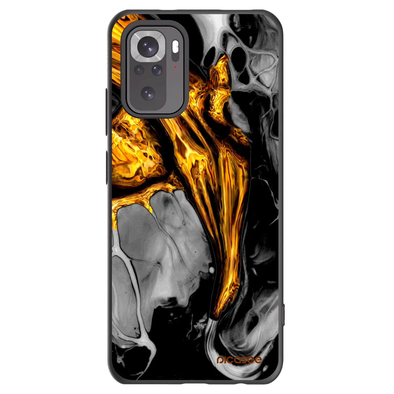 Picasee husă neagră din silicon pentru Xiaomi Redmi Note 10S - Black Gold