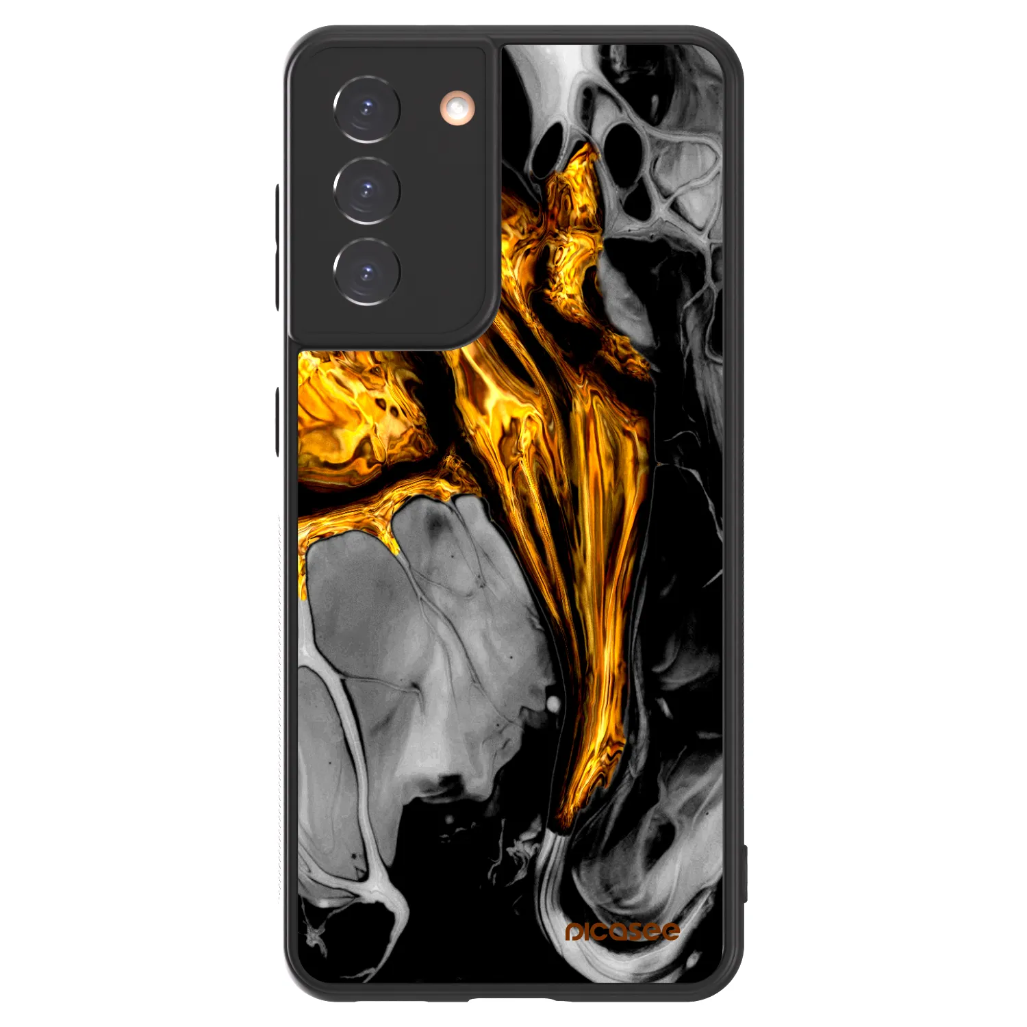 Picasee ULTIMATE CASE pentru Samsung Galaxy S21 5G G991B - Black Gold