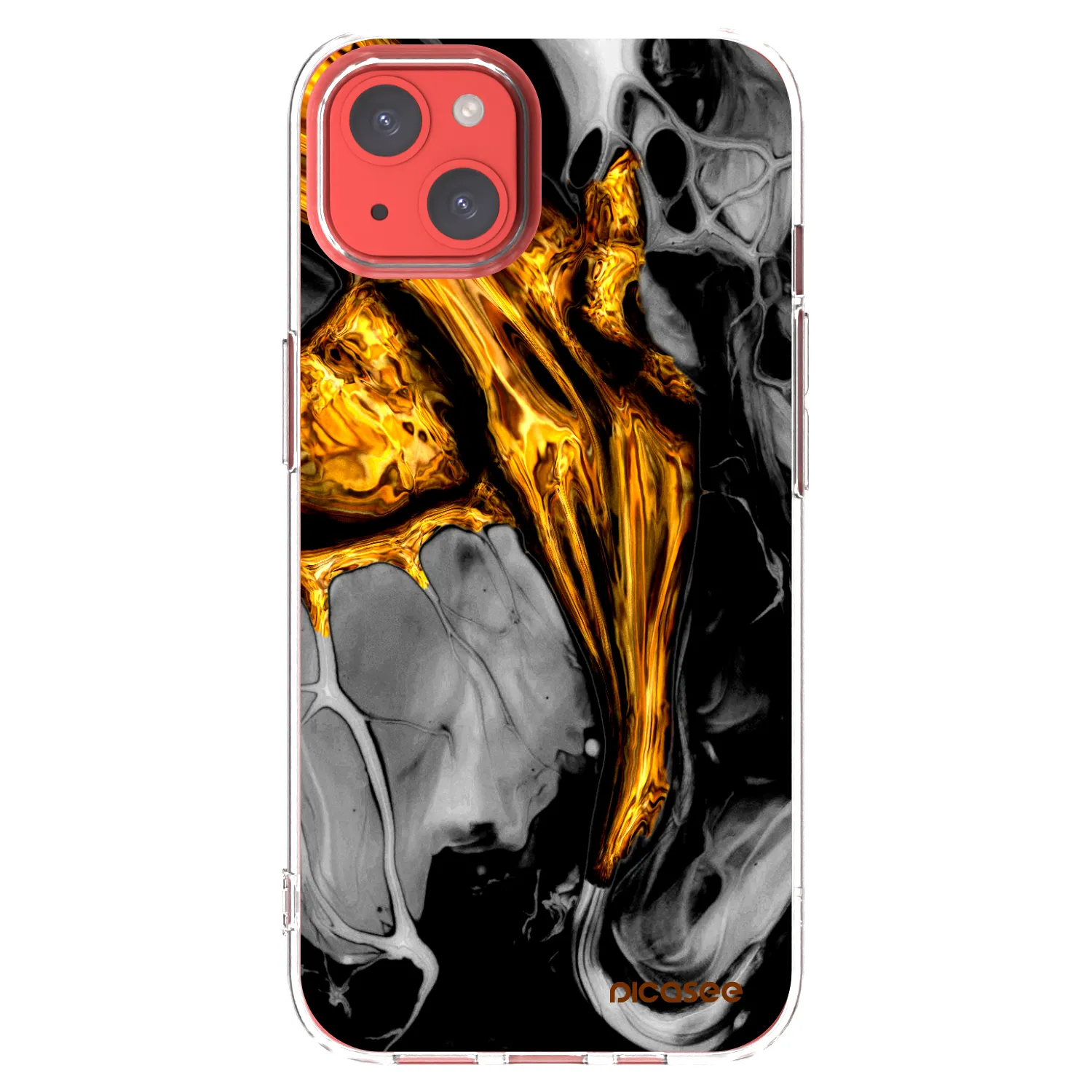 Picasee husă transparentă din silicon pentru Apple iPhone 13 - Black Gold