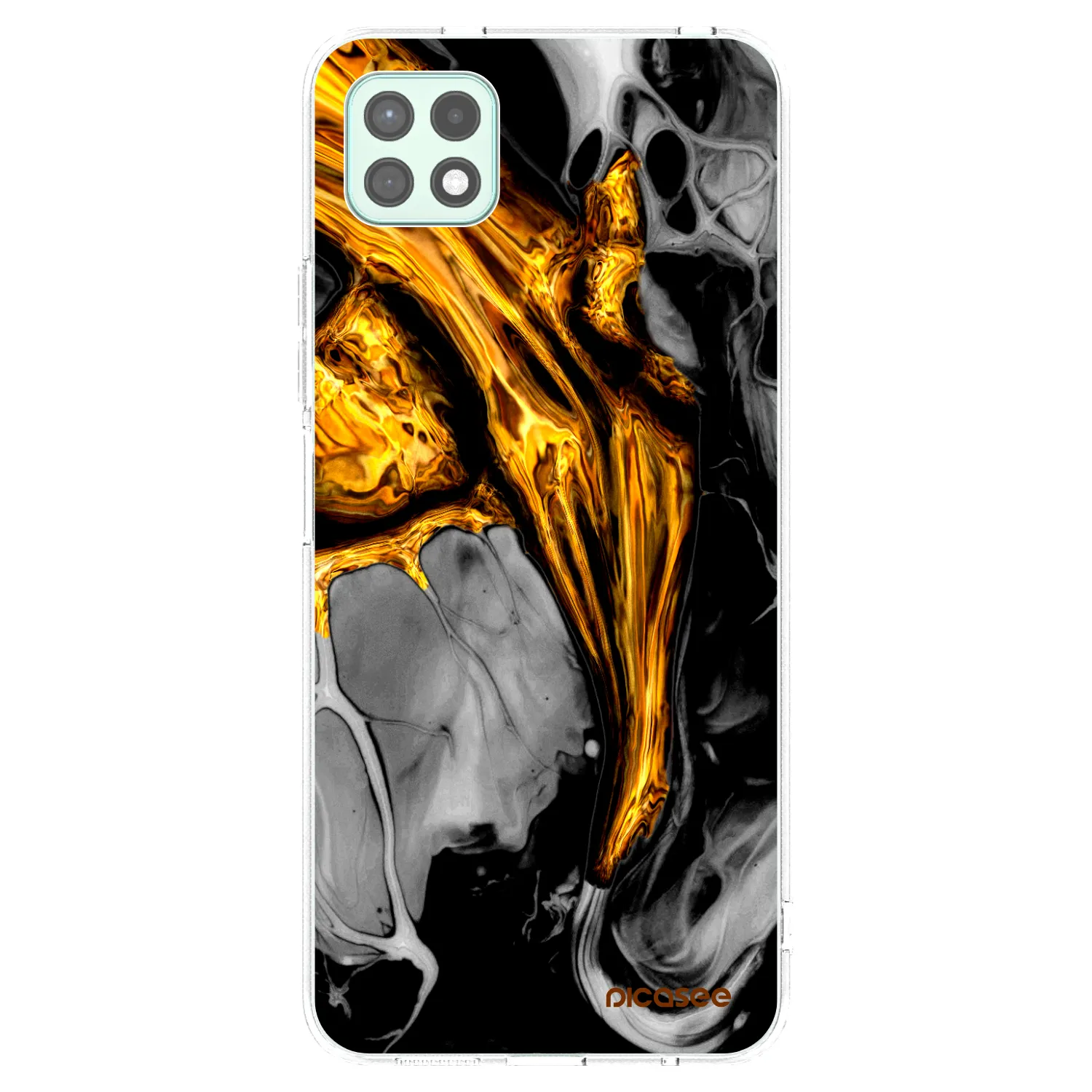 Picasee husă transparentă din silicon pentru Samsung Galaxy A22 A226B 5G - Black Gold