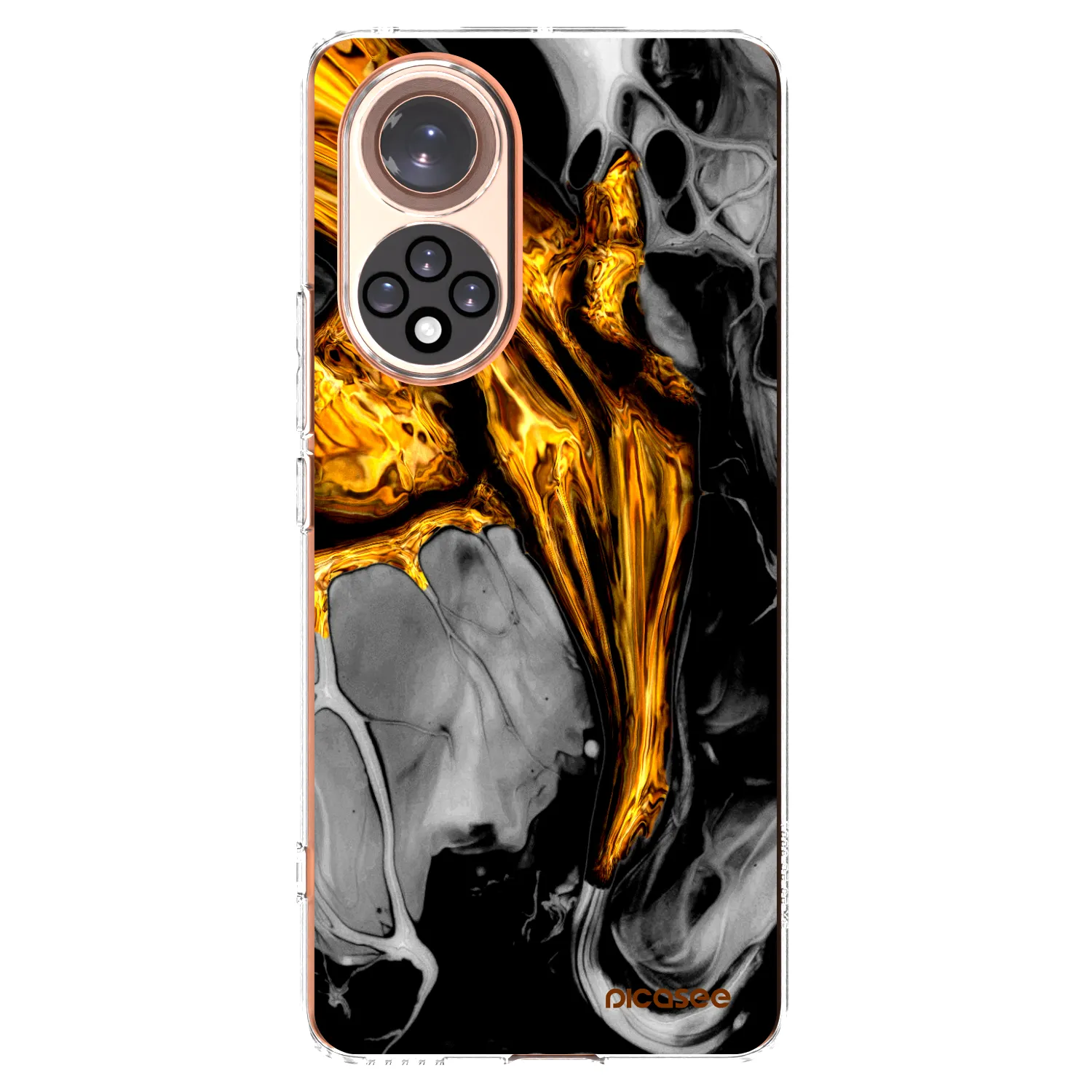 Picasee husă transparentă din silicon pentru Huawei Nova 9 - Black Gold