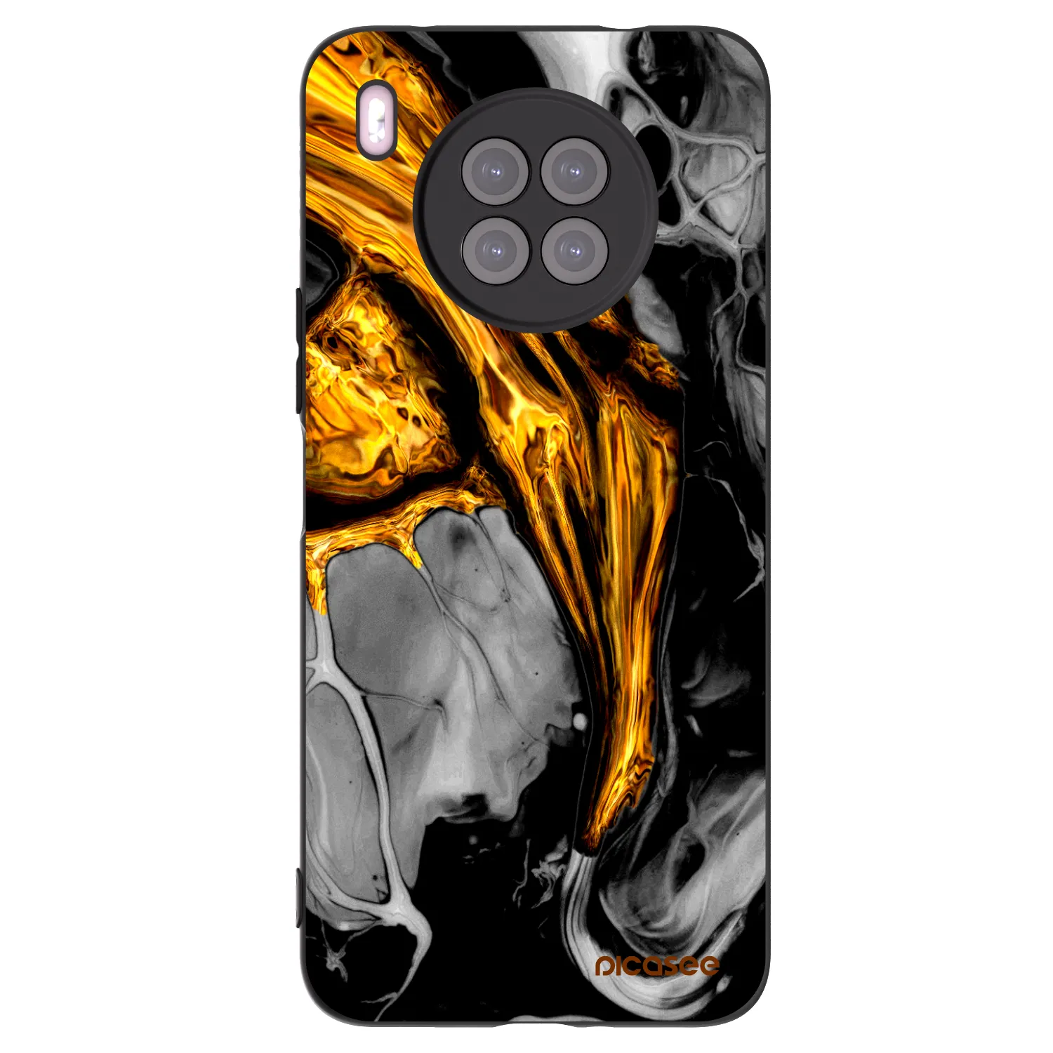 Picasee husă neagră din silicon pentru Huawei Nova 8i - Black Gold