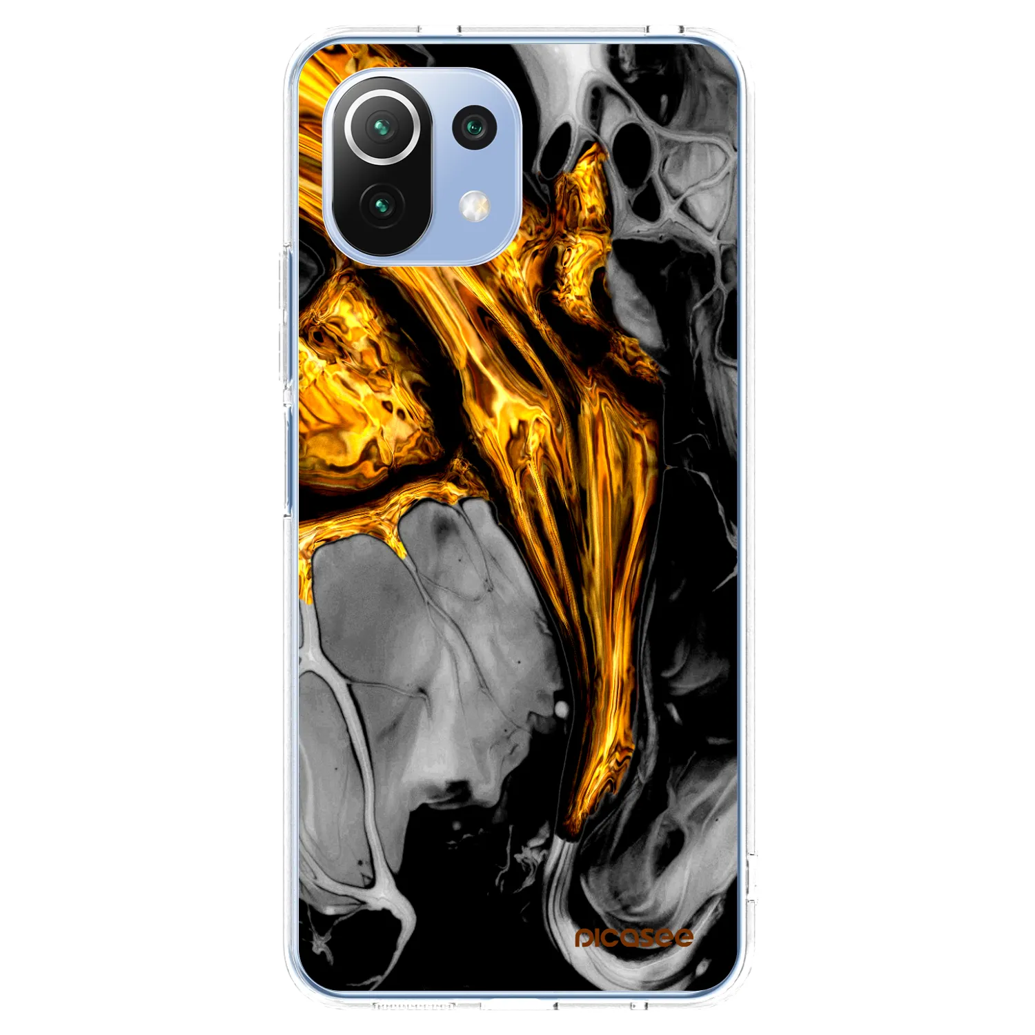 Picasee husă transparentă din silicon pentru Xiaomi 11 Lite 5G NE - Black Gold