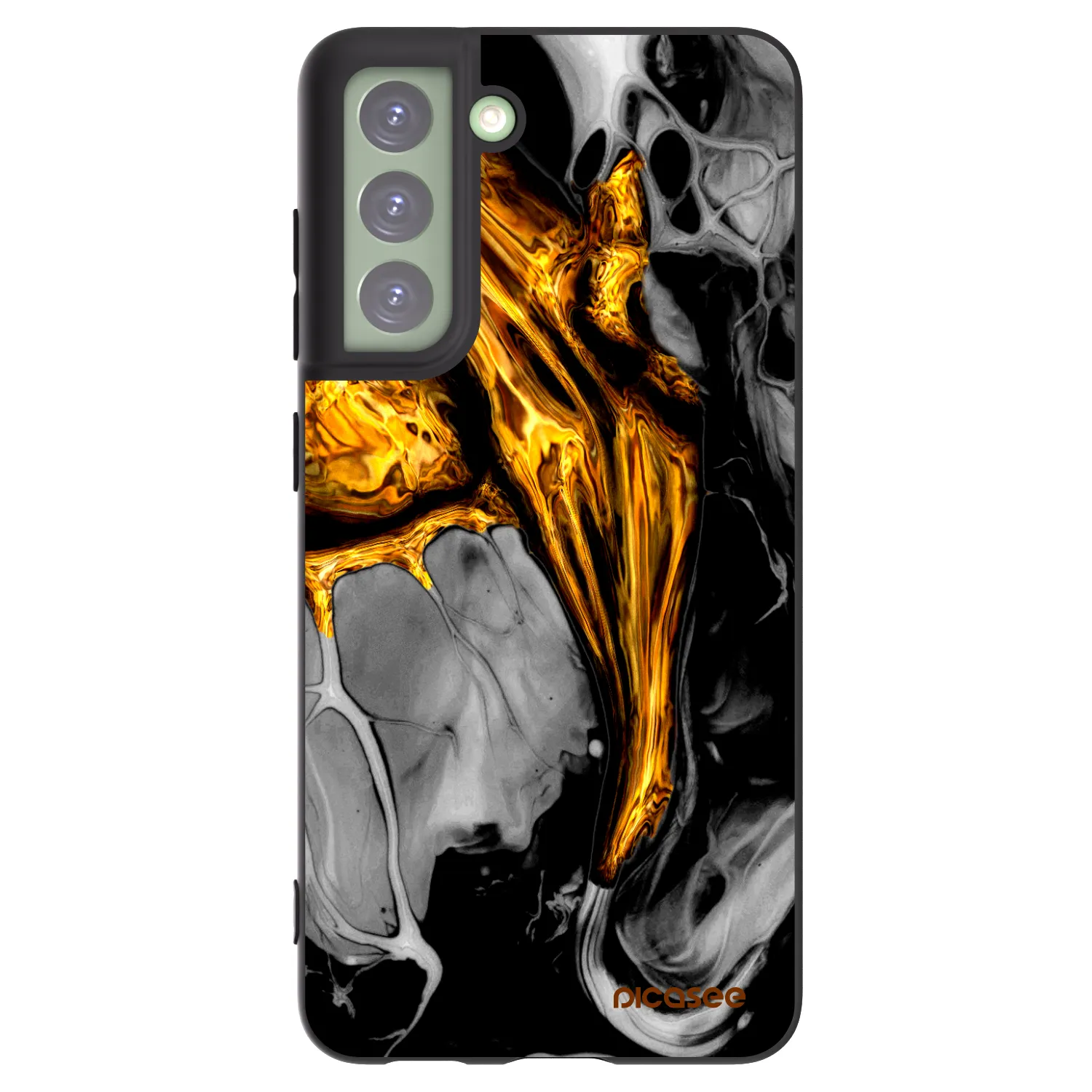 Picasee husă neagră din silicon pentru Samsung Galaxy S21 FE 5G - Black Gold