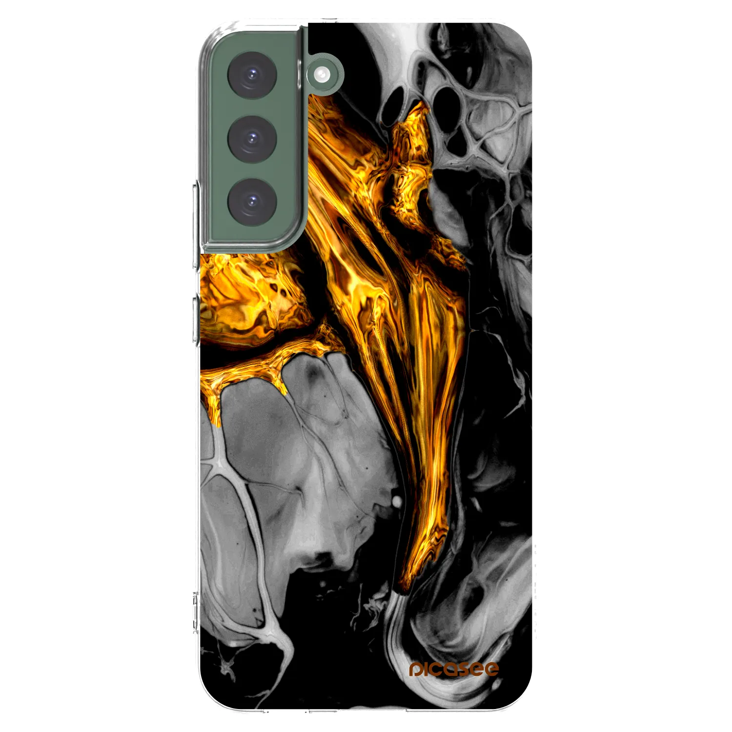 Picasee husă transparentă din silicon pentru Samsung Galaxy S22+ 5G - Black Gold