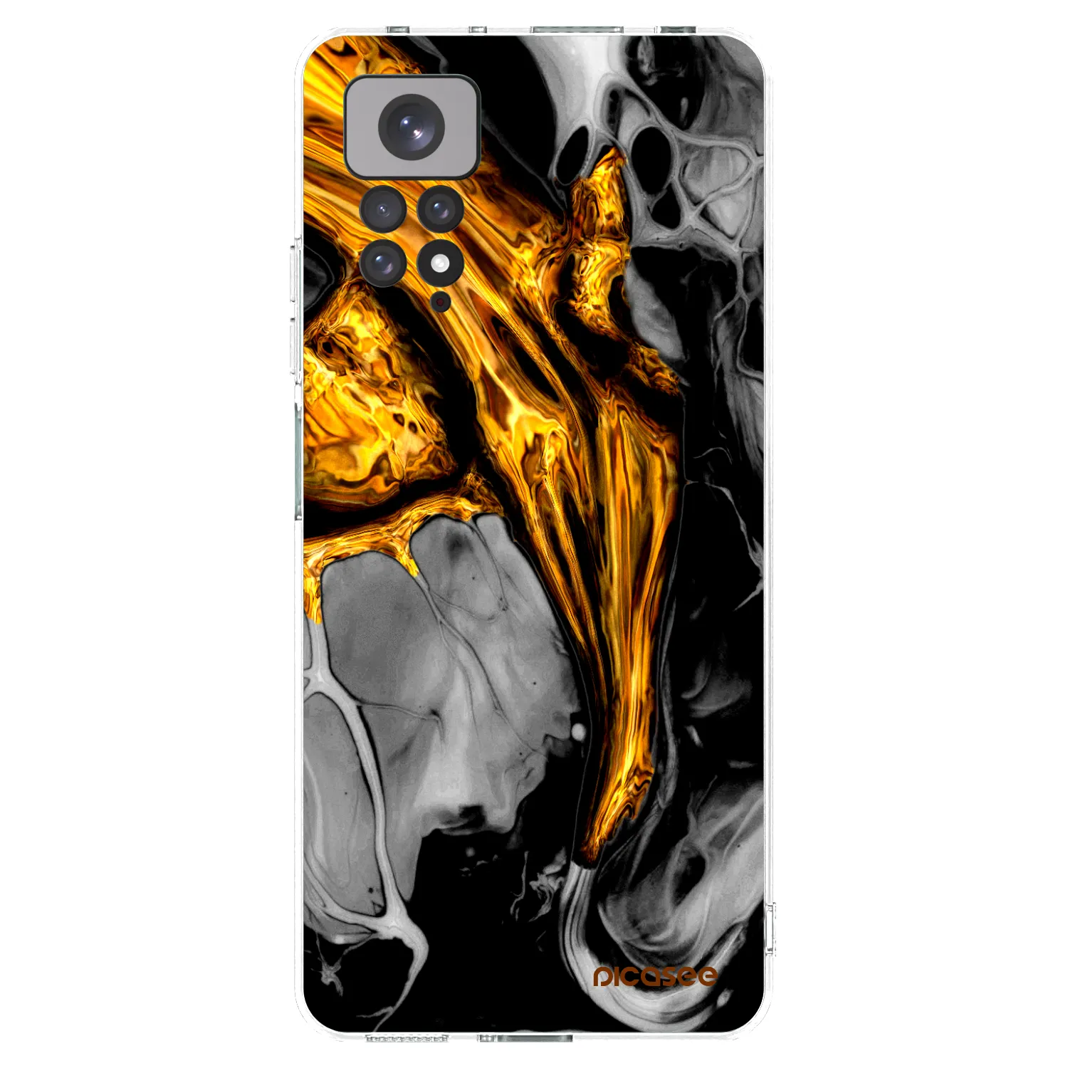 Picasee husă transparentă din silicon pentru Xiaomi Redmi Note 11S 4G - Black Gold