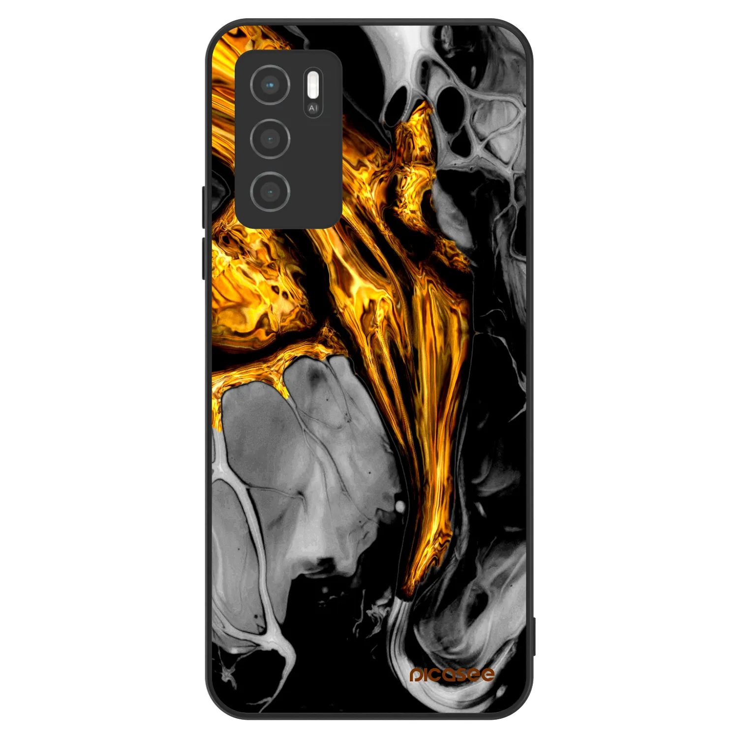 Picasee ULTIMATE CASE pentru OPPO A16s - Black Gold