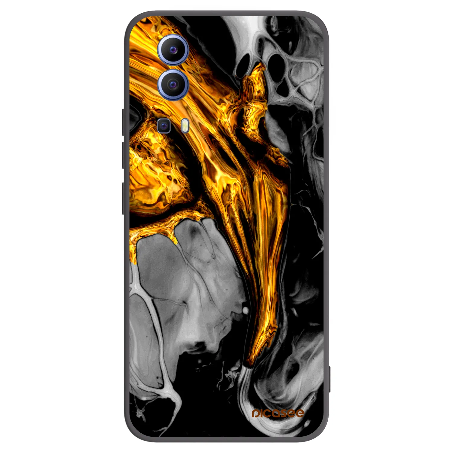 Picasee husă neagră din silicon pentru Vivo Y52 5G - Black Gold