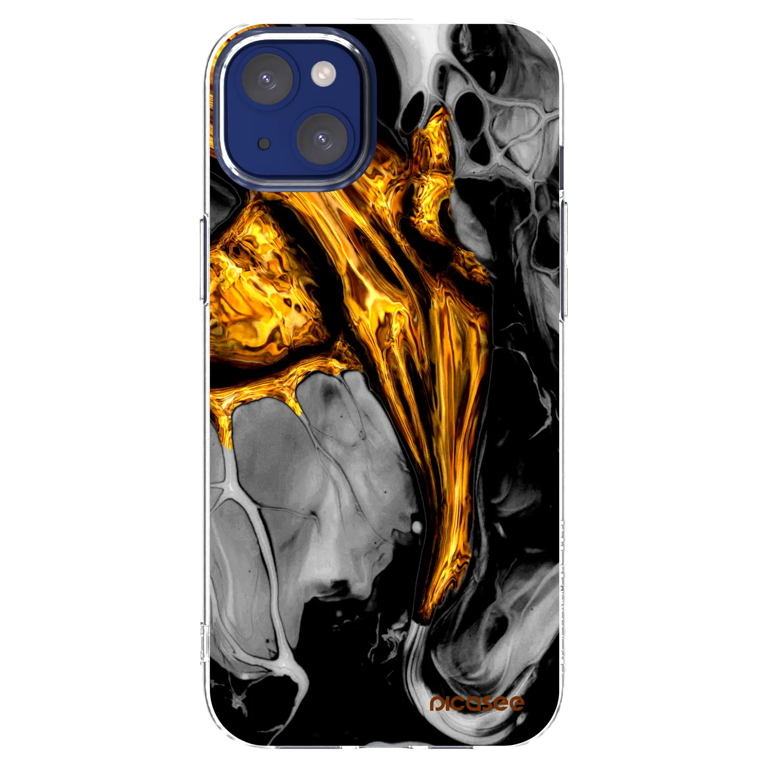 Picasee husă transparentă din silicon pentru Apple iPhone 14 Plus - Black Gold