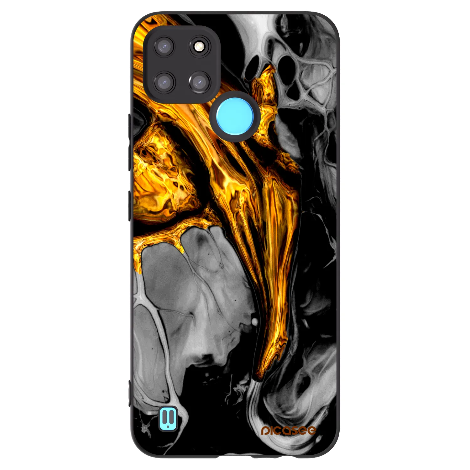 Picasee husă neagră din silicon pentru Realme C21Y - Black Gold