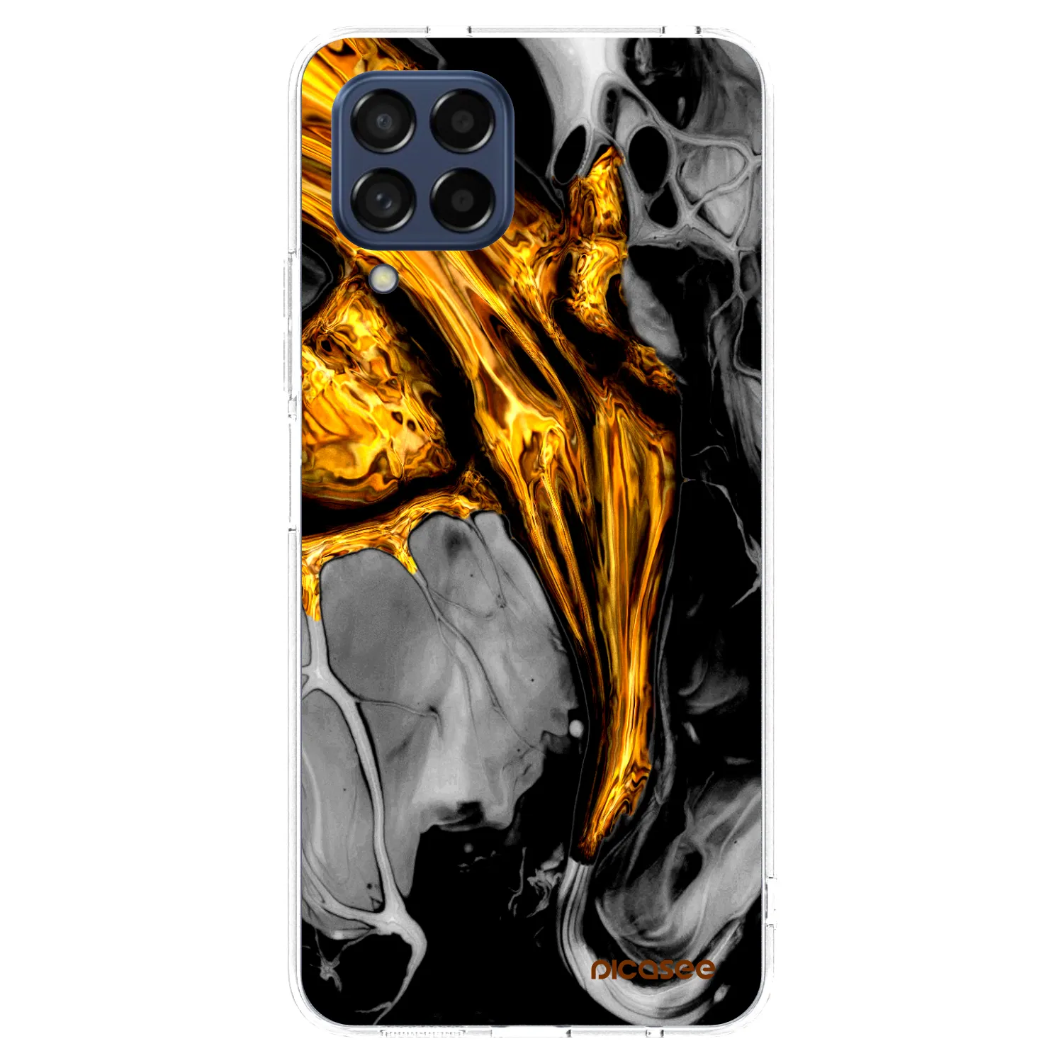 Picasee husă transparentă din silicon pentru Samsung Galaxy M53 5G - Black Gold