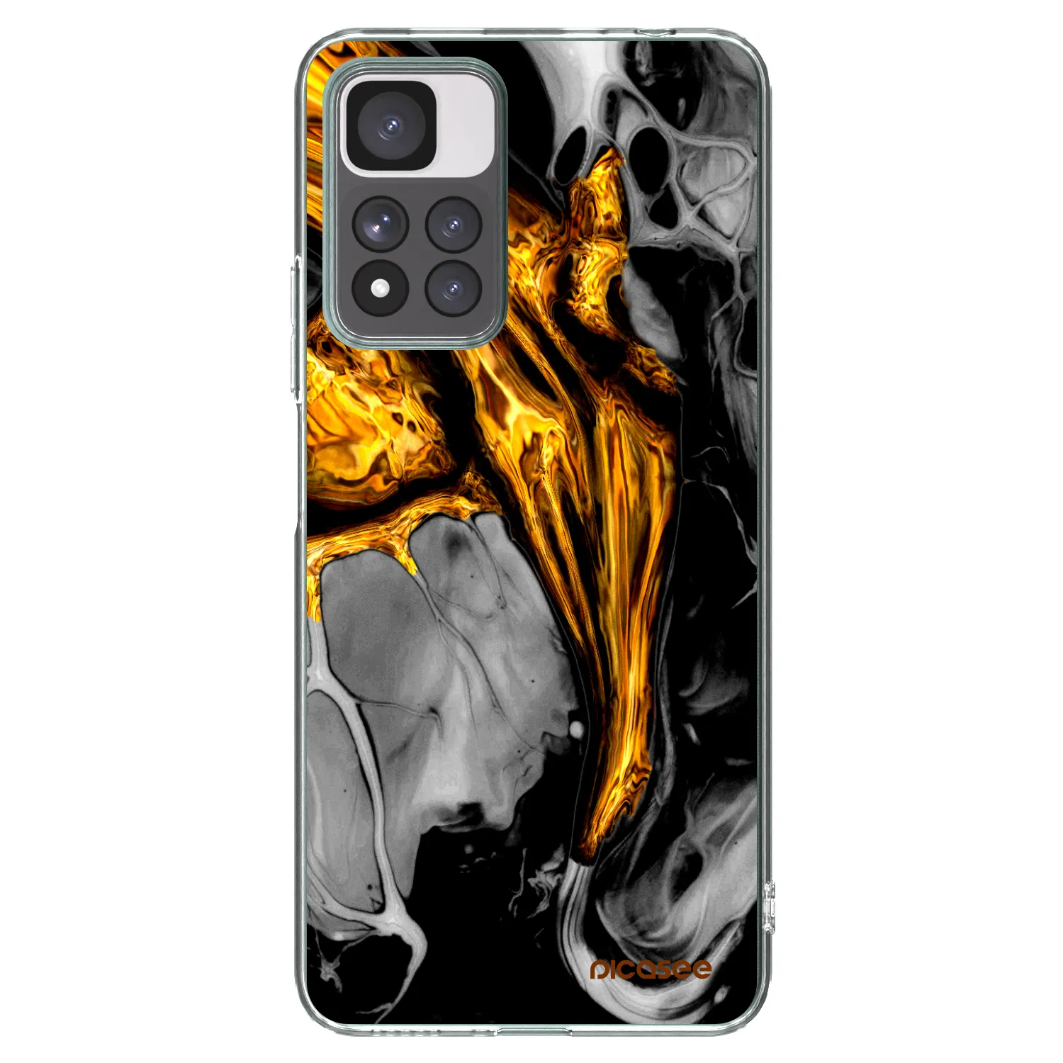 Picasee husă transparentă din silicon pentru Xiaomi Redmi Note 11 Pro+ 5G - Black Gold