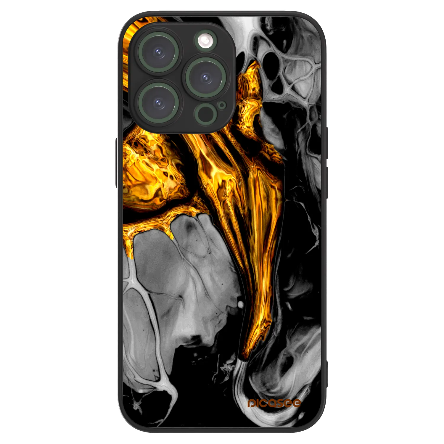 Picasee ULTIMATE CASE MagSafe pentru Apple iPhone 13 Pro - Black Gold