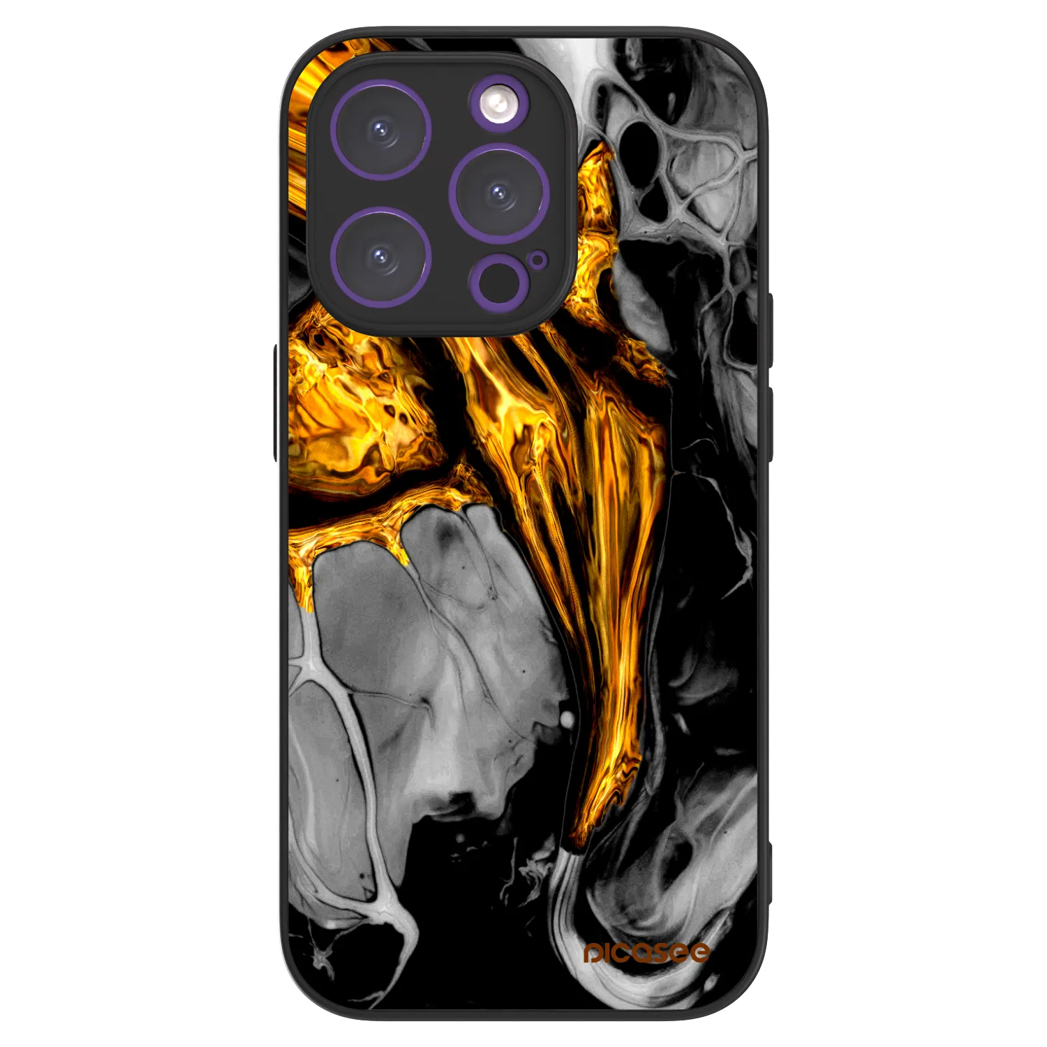 Picasee ULTIMATE CASE MagSafe pentru Apple iPhone 14 Pro - Black Gold