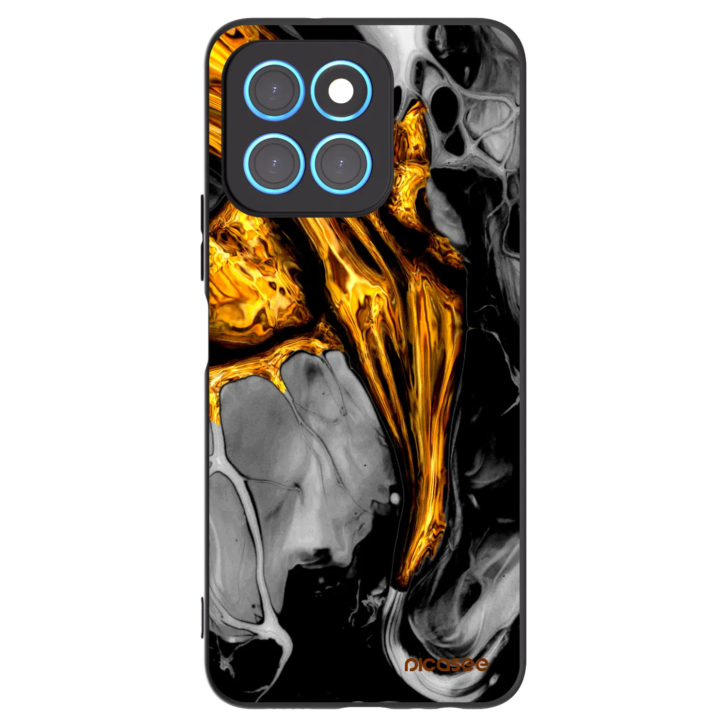 Picasee husă neagră din silicon pentru Honor X8 5G - Black Gold