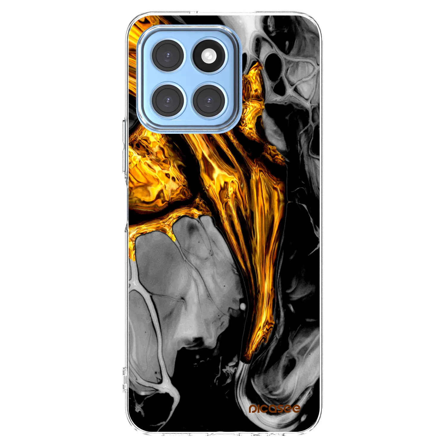 Picasee husă transparentă din silicon pentru Honor X8 5G - Black Gold