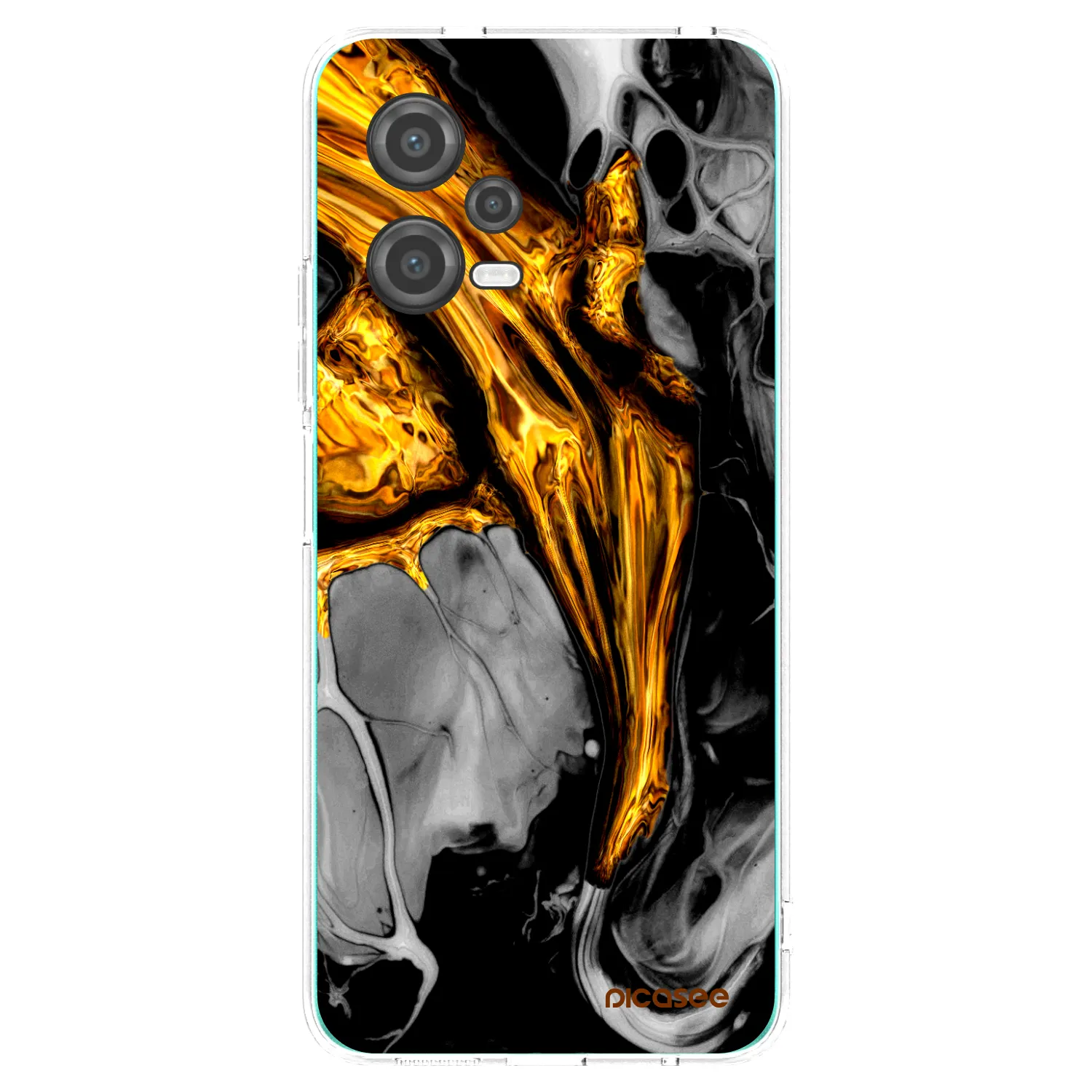 Picasee husă transparentă din silicon pentru Xiaomi Poco X5 - Black Gold