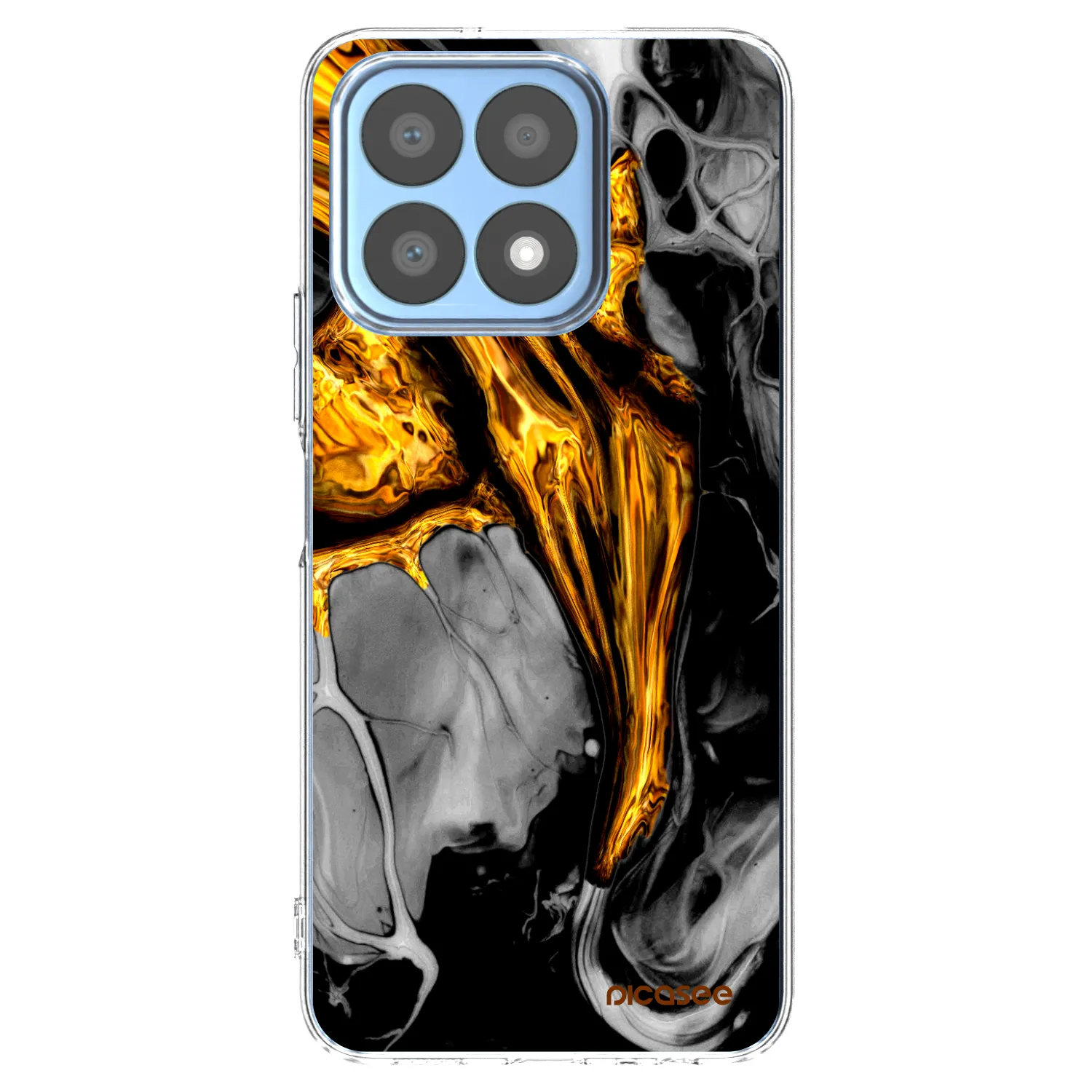 Picasee husă transparentă din silicon pentru Honor X8a - Black Gold