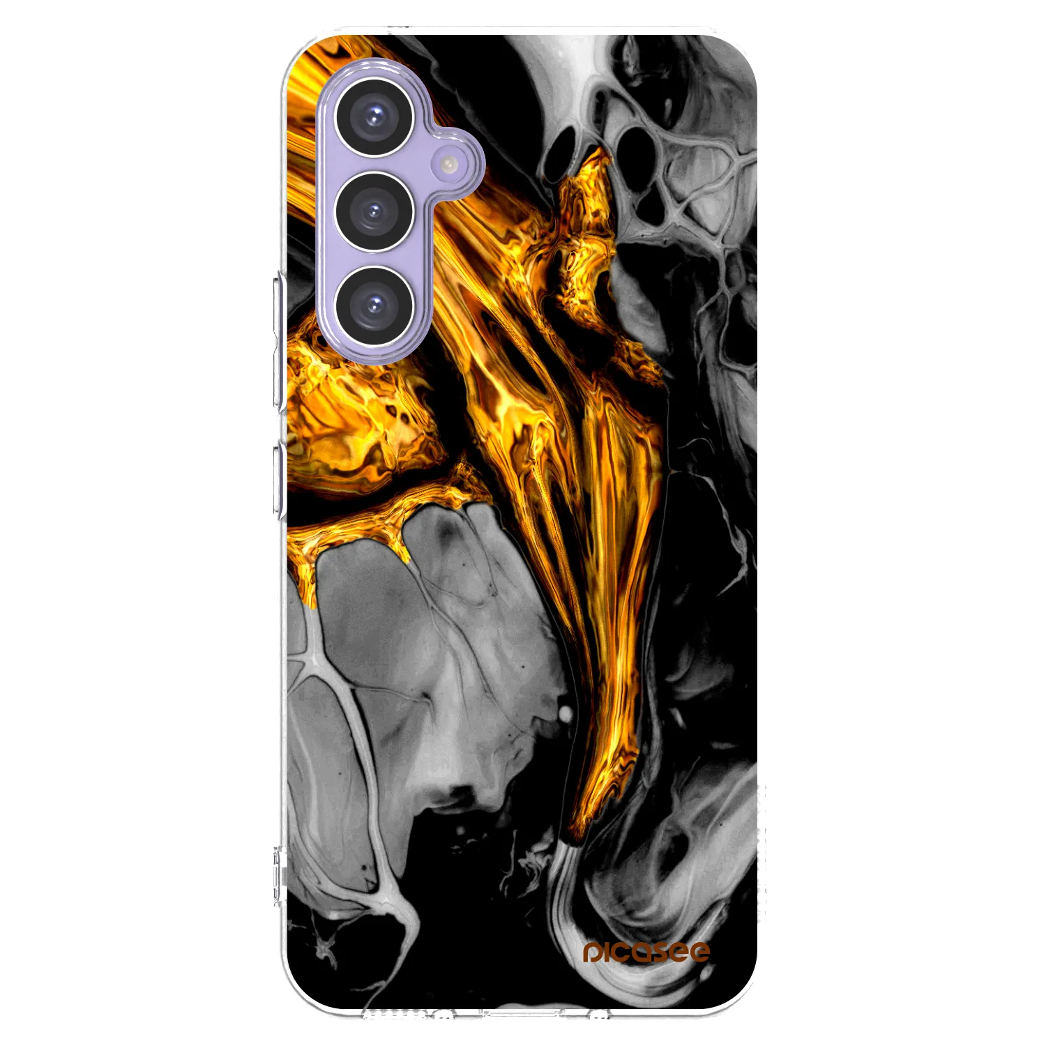 Picasee husă transparentă din silicon pentru Samsung Galaxy A54 5G A546B - Black Gold